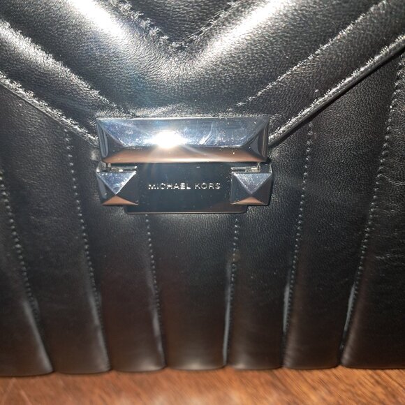Michael Kors Black Leather Whitney Backpack with Silver Accents main image 4